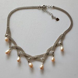 Vintage Faux Pink Pearl Necklace